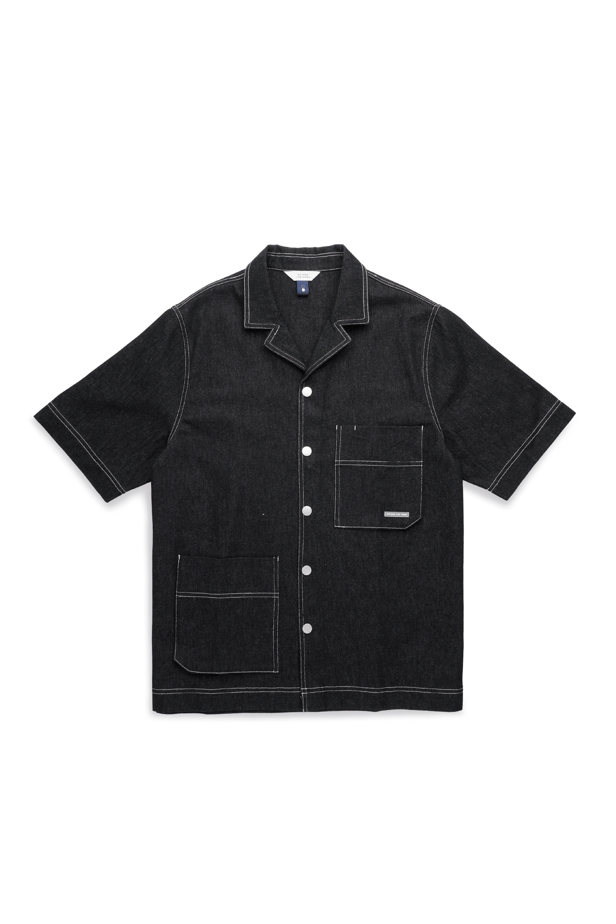 BLACKMENSCAMPCOLLARDENIMSHIRT0