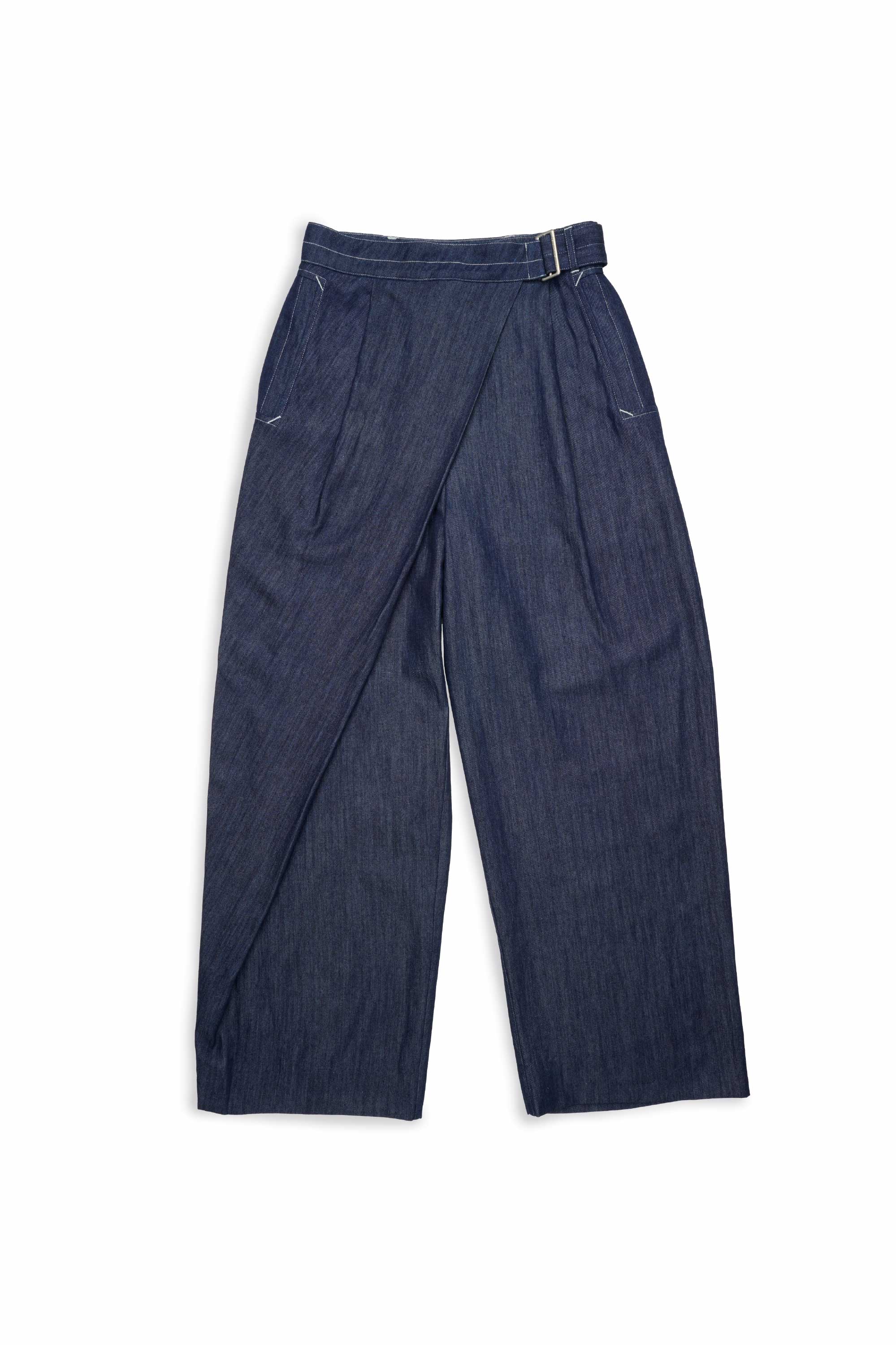 【近年モデル✨】ブリーフィング　ズボン　ウエストロゴ　ネイビー　レディース　S FRONTWRAPTROUSER_INDIGO_02.jpg